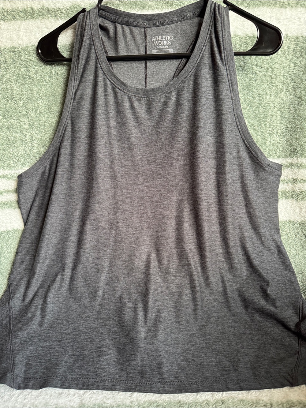 Athletic Works Gray Scoop Neck Racerback Tank